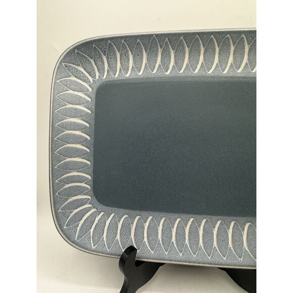 Denby Langley Stone Ware Blue Tray Platter Large Plate Hand England 13.5” VTG - Picture 2 of 8